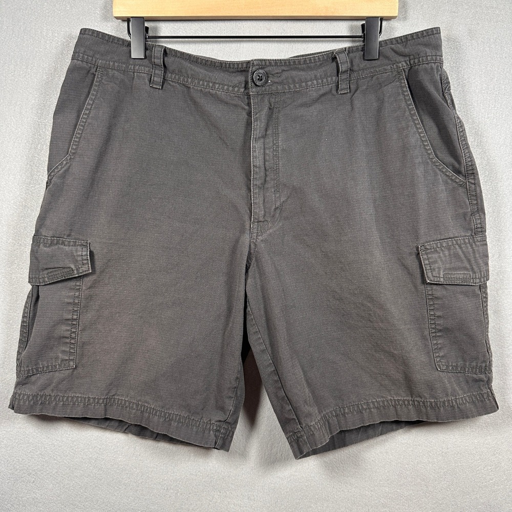 Columbia Mens Cargo Shorts 38 Dark Gray Ripstop Cotton Outdoor Utility Casual